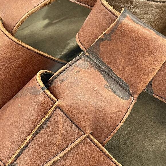 Mephisto Men’s Brown Leather 4X Shock Absorbing Sandals Size 13 EU 47 - Picture 4 of 11